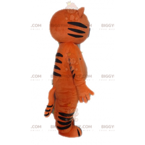 Funny and Original BIGGYMONKEY™ Orange and Black Cat Mascot