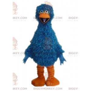 Costume de mascotte BIGGYMONKEY™ d'oiseau bleu et orange poilu