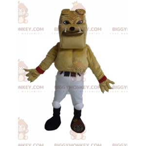 Costume de mascotte BIGGYMONKEY™ de bulldog beige géant et