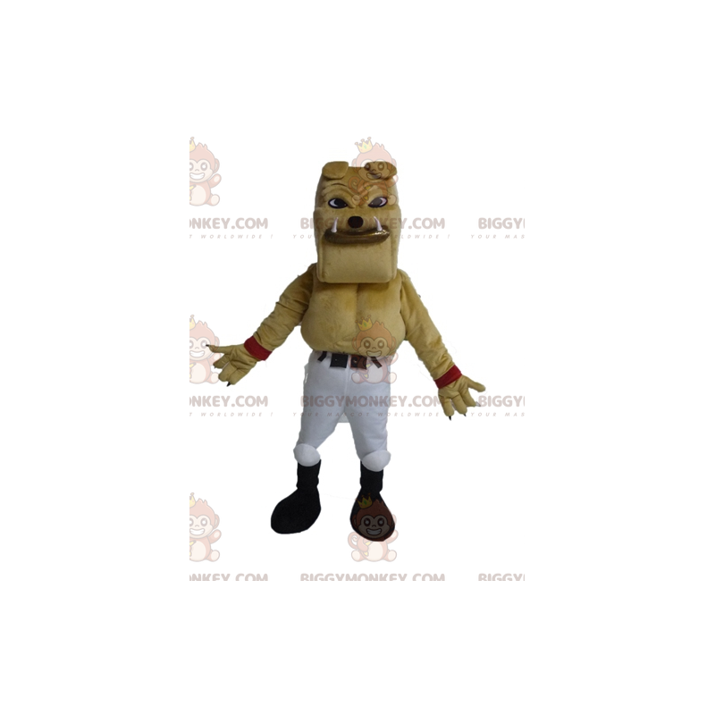 Costume de mascotte BIGGYMONKEY™ de bulldog beige géant et