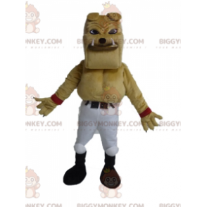 Costume de mascotte BIGGYMONKEY™ de bulldog beige géant et