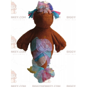 Braune Henne BIGGYMONKEY™ Maskottchenkostüm mit Glitzerfedern -