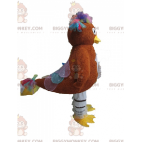 Costume de mascotte BIGGYMONKEY™ de poule marron avec des