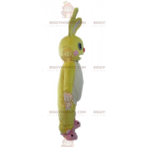 Funny Giant Yellow and White Bunny BIGGYMONKEY™ Mascot Costume
