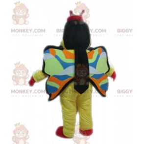 Costume de mascotte BIGGYMONKEY™ de papillon jaune rouge et