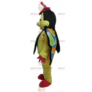 Costume de mascotte BIGGYMONKEY™ de papillon jaune rouge et