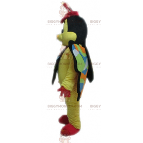 Costume mascotte BIGGYMONKEY™ farfalla gialla rossa e nera -