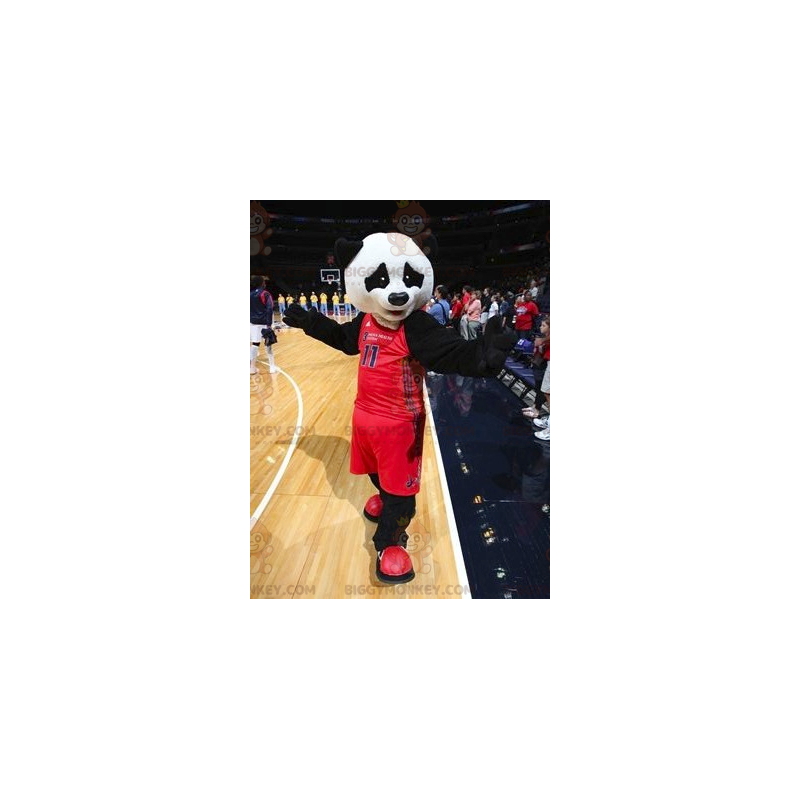 Kostým maskota BIGGYMONKEY™ Černobílé sportovní oblečení Panda