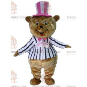 Costume de mascotte BIGGYMONKEY™ d'ours en peluche marron
