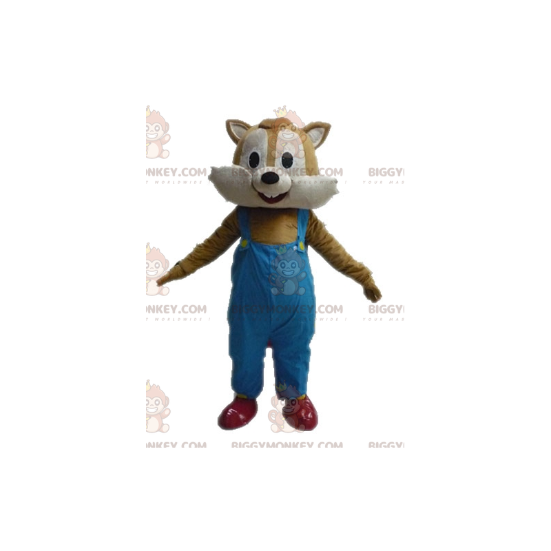 Costume de mascotte BIGGYMONKEY™ d'écureuil marron et beige en
