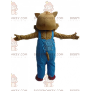 BIGGYMONKEY™ mascottekostuum bruin en beige eekhoorn in overall
