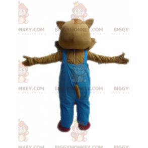 BIGGYMONKEY™ Maskotdräkt Brun och beige ekorre i overall -