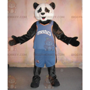 Traje BIGGYMONKEY™ Mascote Panda Preto e Branco Roupa Esportiva