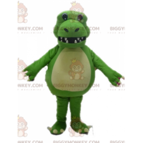 Fantastico costume della mascotte del dinosauro verde gigante