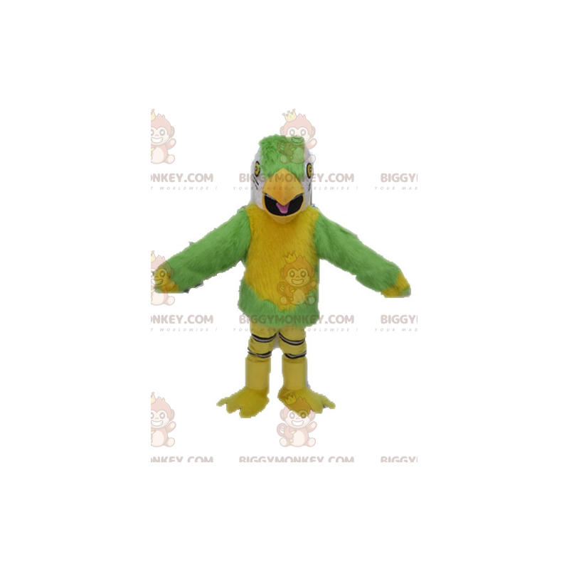 Costume da mascotte Pappagallo verde giallo e bianco