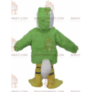 Groen gele en witte papegaai BIGGYMONKEY™ mascottekostuum -