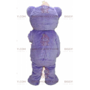Costume de mascotte BIGGYMONKEY™ de nounours en peluche violet.