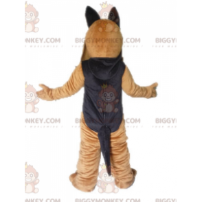 Kostium maskotka szczeniaka olbrzymiego brązowo-czarnego