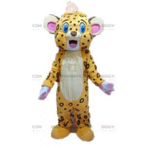 BIGGYMONKEY™ costume da mascotte di tigre gialla e marrone.