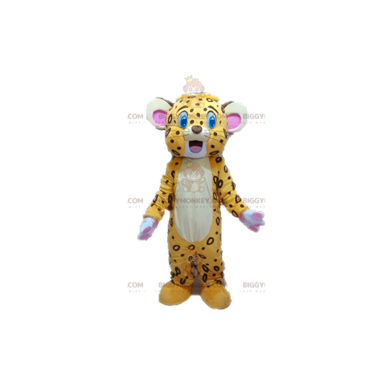 BIGGYMONKEY™ maskotkostume af gul og brun tiger. Lion Cub