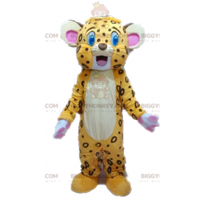 BIGGYMONKEY™ costume da mascotte di tigre gialla e marrone.