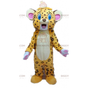 BIGGYMONKEY™ maskotdräkt av gul och brun tiger. Lion Cub