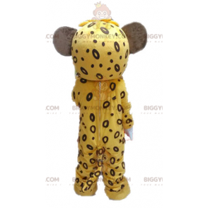 Traje de mascote BIGGYMONKEY™ de tigre amarelo e marrom. Traje