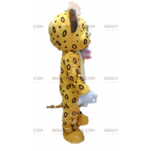 Costume de mascotte BIGGYMONKEY™ de tigre jaune et marron.