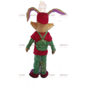 Costume de mascotte BIGGYMONKEY™ de lapin marron habillé en