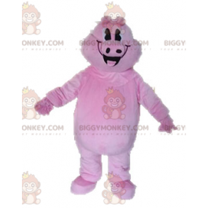 Disfraz de mascota gigante cerdo rosa sonriente BIGGYMONKEY™ -