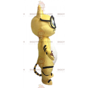 Costume de mascotte BIGGYMONKEY™ de chat jaune noir et blanc