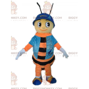 Bee BIGGYMONKEY™ maskot kostume. Orange og sort insekt