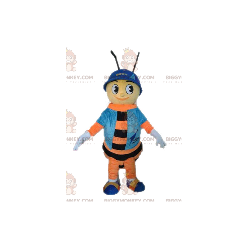 Bee BIGGYMONKEY™ maskot kostume. Orange og sort insekt