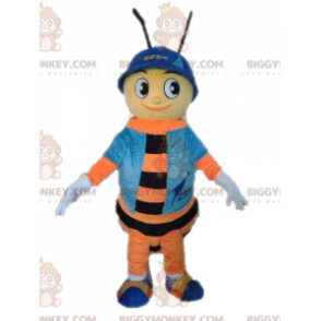 Bee BIGGYMONKEY™ maskottiasu. Oranssi ja musta hyönteinen