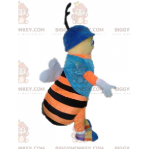 Bee BIGGYMONKEY™ maskot kostume. Orange og sort insekt