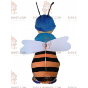 Bee BIGGYMONKEY™ maskottiasu. Oranssi ja musta hyönteinen