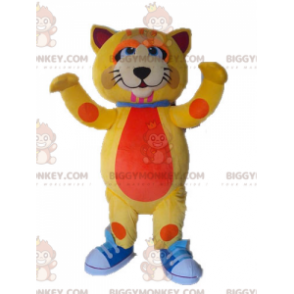 Simpatico e colorato costume mascotte Big Yellow and Orange Cat