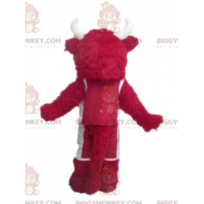 Red and White Bull BIGGYMONKEY™ Mascot Costume. BIGGYMONKEY™