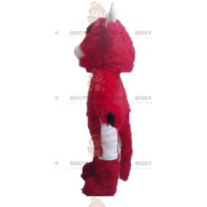 Costume de mascotte BIGGYMONKEY™ de taureau rouge et blanc.