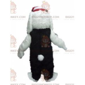 Soft and Furry White and Black Dog BIGGYMONKEY™ Mascot Costume