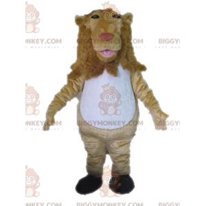 Gigantische beige en witte leeuw BIGGYMONKEY™ mascottekostuum -