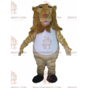 Giant Beige and White Lion BIGGYMONKEY™ Mascot Costume –