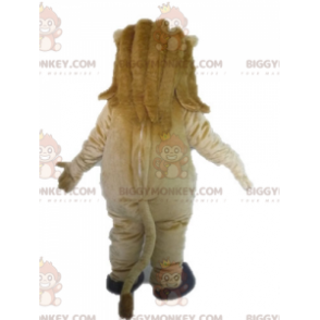 Costume de mascotte BIGGYMONKEY™ de lion beige et blanc géant -