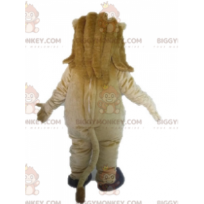 Riesiger beige-weißer Löwe BIGGYMONKEY™ Maskottchen-Kostüm -