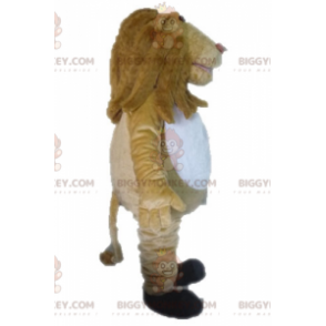 Costume de mascotte BIGGYMONKEY™ de lion beige et blanc géant -