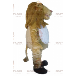 Riesiger beige-weißer Löwe BIGGYMONKEY™ Maskottchen-Kostüm -