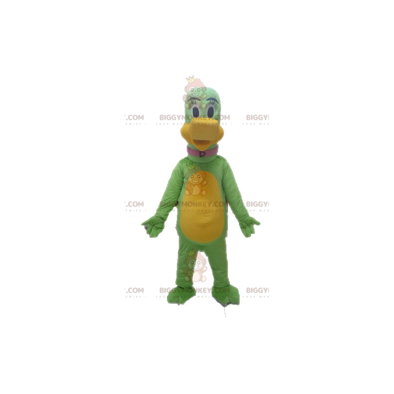 Costume de mascotte BIGGYMONKEY™ de dinosaure vert et jaune