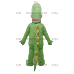 Kæmpe grøn og gul dinosaur BIGGYMONKEY™ maskotkostume -