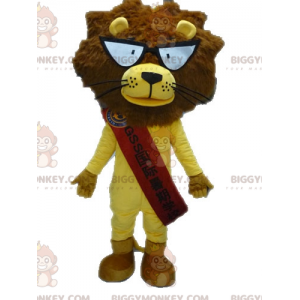 BIGGYMONKEY™ Costume da mascotte Leone giallo e marrone con