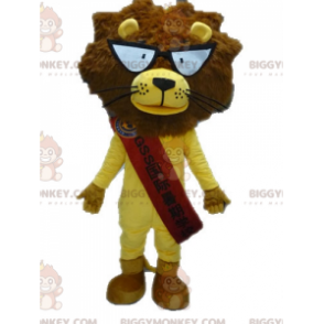 BIGGYMONKEY™ Costume da mascotte Leone giallo e marrone con